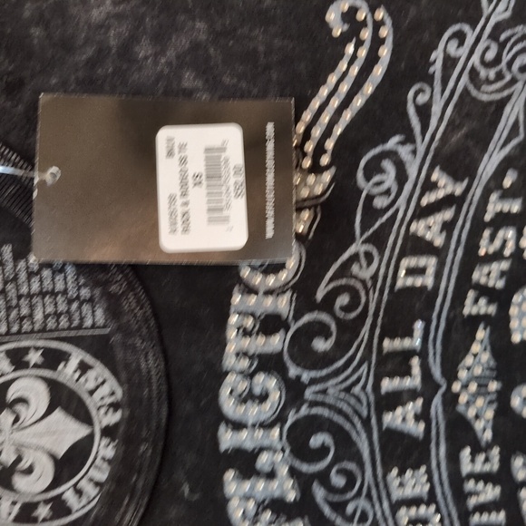 Affliction NWT Black Rock & Rodeo Fringe Top - Picture 4 of 6